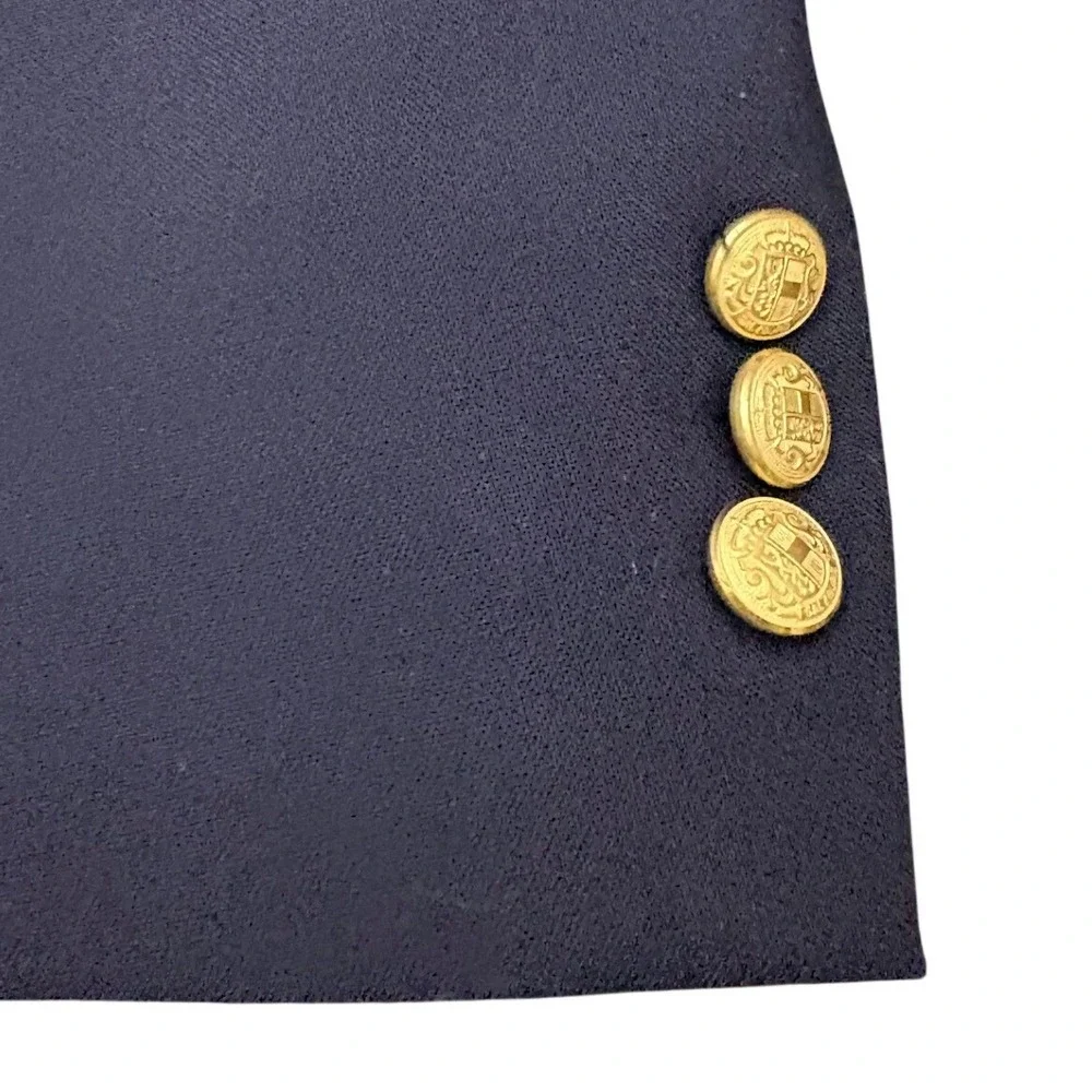 VTG Monsieur Givenchy Blazer Mens 42 Navy Gold Buttons Wool Sport Coat USA Made